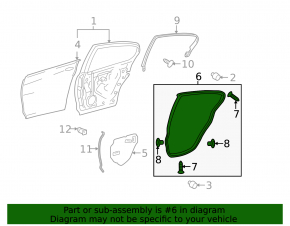 Rear left door seal for Lexus GS300 GS350 GS430 GS450h 06-11