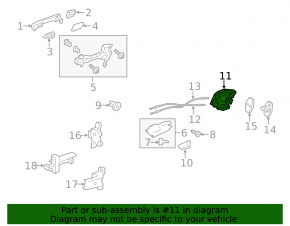 Rear left door lock for Toyota Highlander 2013