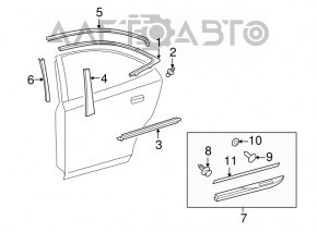 Lower rear right door trim for Lexus Hs250h 10-12