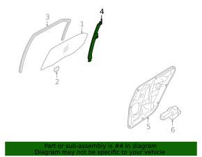 Rear left door glass guide Hyundai Elantra UD 11-16