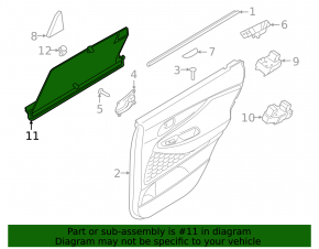 Rear left door curtain Hyundai Santa FE 19-23