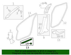 Door sill trim front left Honda Clarity 18-21 usa black