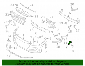 Front bumper mount left Hyundai Elantra AD 17-18 prerest