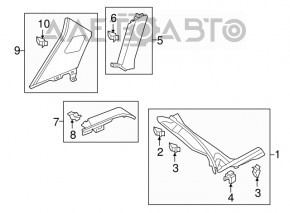 Rear pillar trim center right Audi Q3 8U 15-18 black