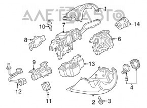 Steering column switch guitar assembly Audi Q3 8U 15-18 without lane keeping and Tiptronic