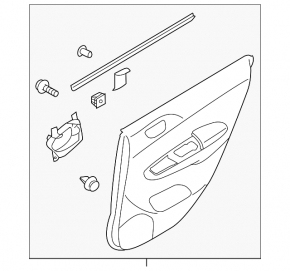 Door trim card rear left Subaru Impreza WRX GH 09-11 black