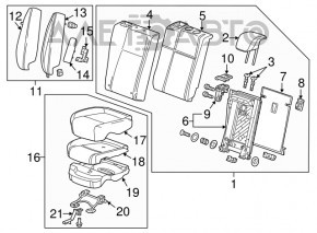 Rear row of seats 2 row Buick Encore 13-16 cloth black