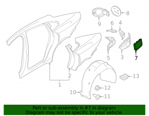 Ventilation shield left Porsche Panamera 10-16