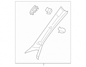 Front pillar trim left upper Mercedes C-class W205 15-21 gray