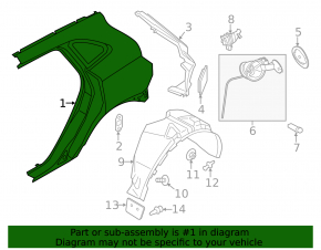 Lincoln MKC 15-19 rear right quarter wing