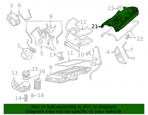 Cylinder head cover 1-4 right BMW X5 E70 4.8 N62B48