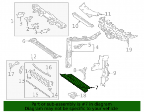 Lower radiator deflector for Toyota Crown 2020-2026 Limited, Platinum, XLE, 2.4, 2.5
