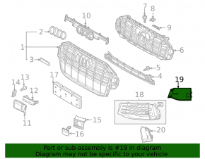 Left front bumper grille cap for Audi Q7 20-24