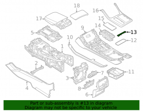 Upper center console trim for Audi Q8 19-25 in gray-brown wood