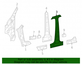 Right center pillar for a VW Tiguan 09-18