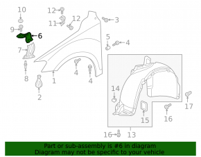 Left wing bracket VW Tiguan 18-21 upper