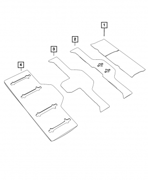 Chrysler Pacifica 2nd Row Seat Floor Pad 17- Rear, Type 2, Black