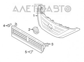 Radiator grille Nissan Altima 16-18 rest without emblem