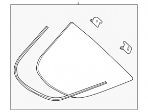 Rear right blind glass window Lexus CT200h 11-17