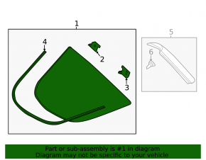 Rear right blind glass window Lexus CT200h 11-17