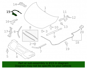 Nissan Murano z52 18-24 hood release lever with cable