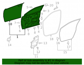 Bare front right door Toyota C-HR 18-23 Turkey built