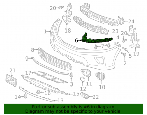 Front left bumper-headlight mount Honda Accord 13-15 2d