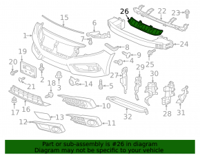 Upper radiator deflector for the Honda Civic X FC 16-19