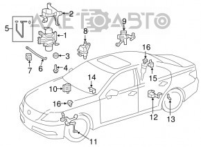 Front Body Tilt Sensor for Lexus LS460 LS600h 07-17 RWD