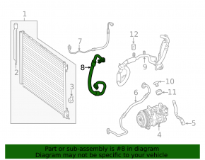 Air conditioning pipe compressor-heater first Mercedes C-class W205 300 19-21