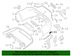 Lower left rear bumper bracket for Mercedes W213 E 17-23