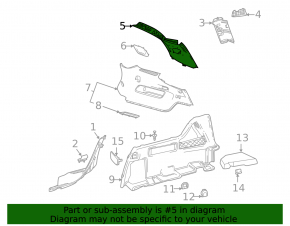 Mercedes X247 GLB 20-26 black rear pillar trim behind the right window under the speaker