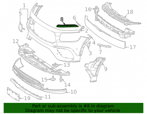Front bumper mount, center upper left, Mercedes X247 GLB 20-26