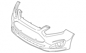 Front Bare Bumper Ford C-max MK2 13-18 USA for Hook