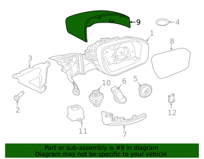 Right side mirror cover for Land Rover Discovery Sport 17-23