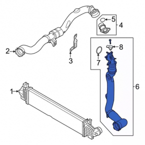 Left intercooler hose for Ford Bronco Sport 2015-2016 1.5T with sensor, broken mount