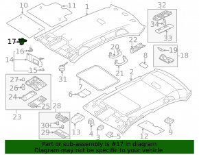 Driver's visor mounting hook VW Jetta 11-18 USA gray