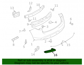 Rear Bumper Reflector Left Nissan Rogue 21-23