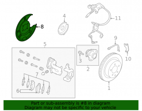 Brake Disc Cover Rear Left Nissan Rogue 21-24
