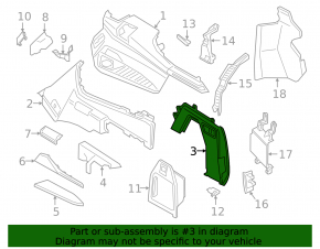 Rear arch trim right lower rear BMW X7 G07 19-22 Mokka, with mesh