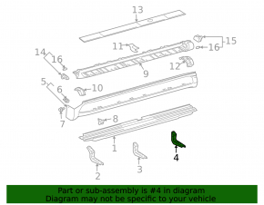 Rear left footboard sill bracket Lexus GX470 03-09