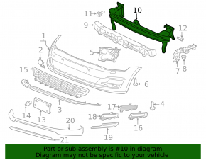 VW Golf 15-17 front bumper reinforcement for radar
