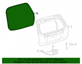 Rubber seal for the trunk door of a Toyota Prius V 12-17