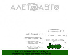Jeep emblem tailgate Jeep Cherokee KL 14-18 chrome