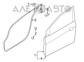 Kia Forte 4d 2014-2018 front left door