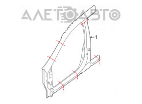 Right center pillar for Nissan Rogue 14-20
