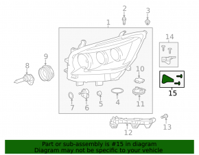 Right headlight lower outer mount Lexus GX460 14-23 rest
