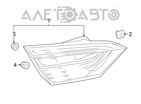 Light inside trunk lid left Toyota Camry v70 18-20 LED light