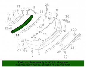 Infiniti JX35 QX60 13- Rear Bumper Reinforcement