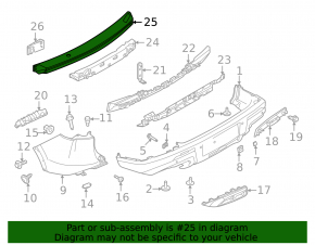 Nissan Pathfinder 22-25 Rear Bumper Reinforcement